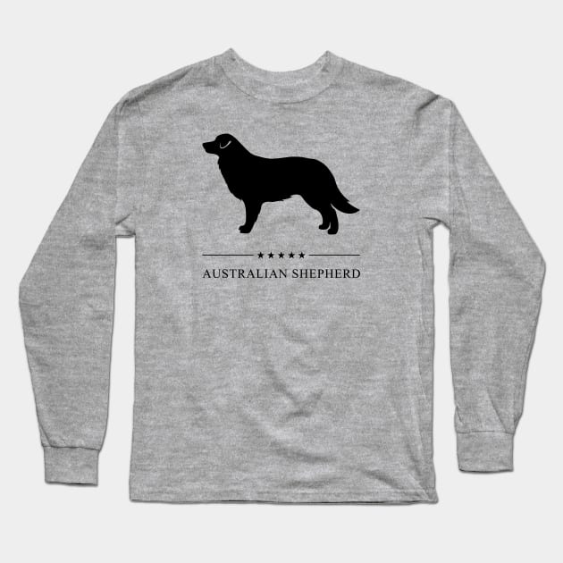 Australian Shepherd Black Silhouette Long Sleeve T-Shirt by millersye